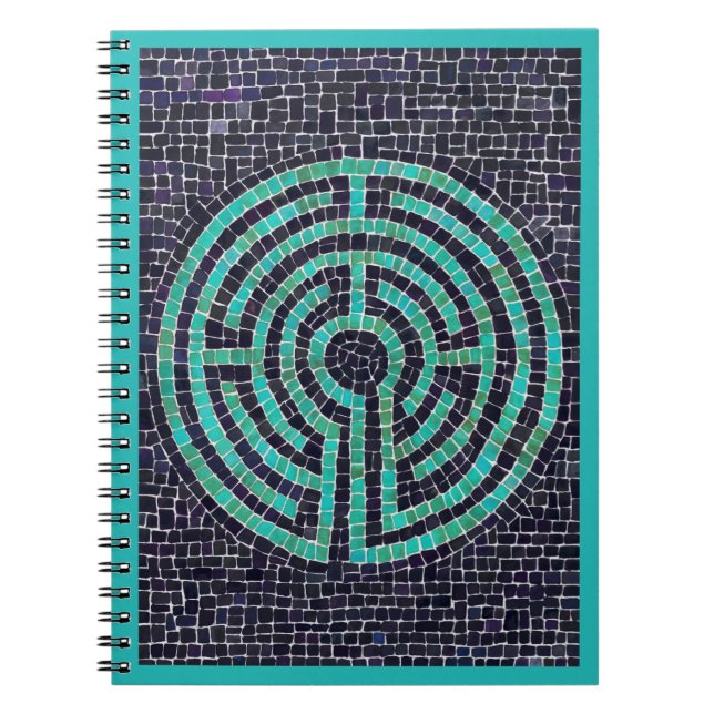 CADERNO ESPIRAL LABIRINTO III 6.5x8.75 - Turquesa (Frente)