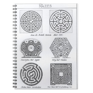 Caderno Espiral Labirintos, c.1900 (gravura) (foto de b/w)