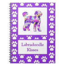 Labradoodle Cute Dog Silhouette Paw Purple PY&B