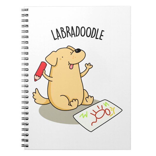 Caderno Espiral Labradoodle Funny Labrador Dog Pun (Frente)