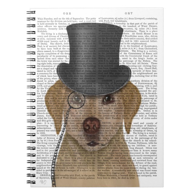 Caderno Espiral Labrador Amarelo, Chapéu Formal (Frente)