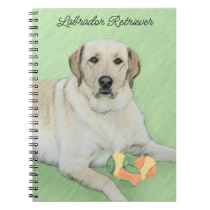 Caderno Espiral Labrador Amarelo - Impressão de Retriever e Tênis
