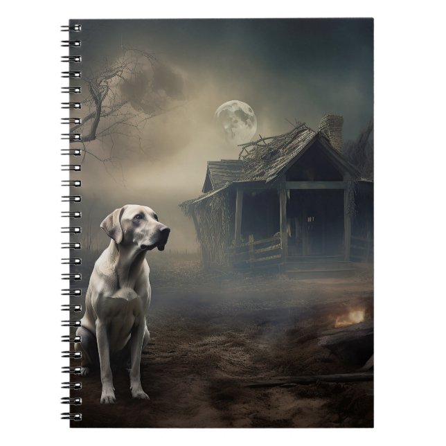 Caderno Espiral Labrador Halloween Scary (Frente)