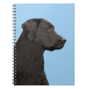 Caderno Espiral Labrador Retriever Black Painting Original Dog Art