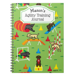 Caderno Espiral Labrador Retriever Dog Agilidade Treinando Choco