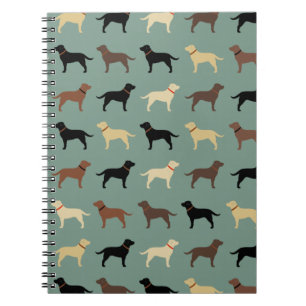 Caderno Espiral Labrador Retriever Dog Silhouettes Laboratórios d