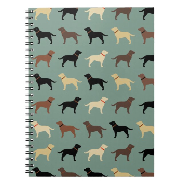 Caderno Espiral Labrador Retriever Dog Silhouettes Laboratórios de (Frente)