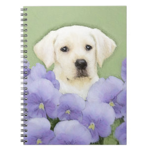 Caderno Espiral Labrador Retriever Puppy Pintura Original
