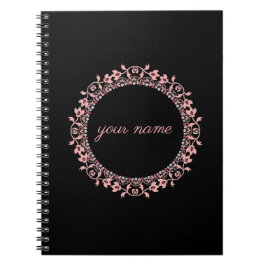Caderno Espiral Lace de vidros, rendas cor-de-rosa, rendas, guarda