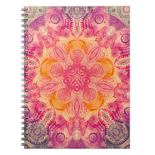 Caderno Espiral Lace Ornament Mandala: Round Watercolor Design