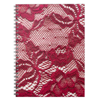 Caderno Espiral Lace vermelho: têxtil de gaquard elástica.