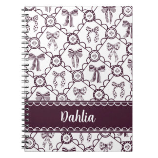 Caderno Espiral Laço Bege Marrom