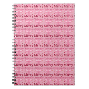 Caderno Espiral Laço Coquete de Natal Rosa