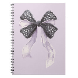 Caderno Espiral Laço Lavanda Preto