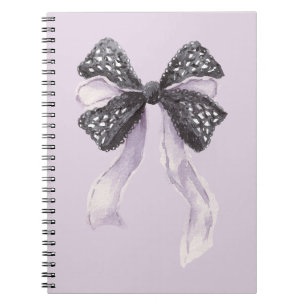 Caderno Espiral Laço Lavanda Preto