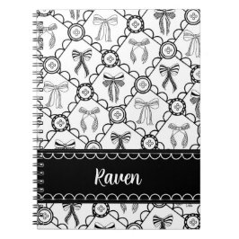 Caderno Espiral Laço Preto Coquete