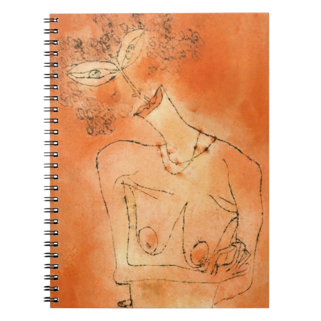 Caderno Espiral Lady Inclining Your Head (1919), por Paul Klee (Frente)