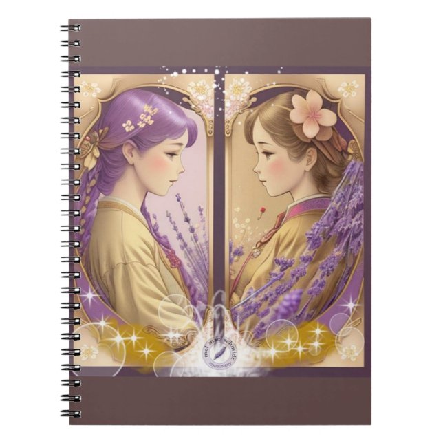Caderno Espiral Lady Lavender Gold & Lady Sakura Gold Stationery (Frente)