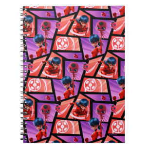 Caderno Espiral Ladybug e padrão Tikki