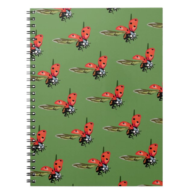 Caderno Espiral Ladybug, Lady fly Spiral Notebook (Frente)