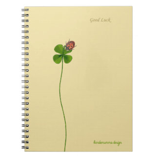 Caderno Espiral Ladybug num trevo de quatro folhas - Boa sorte