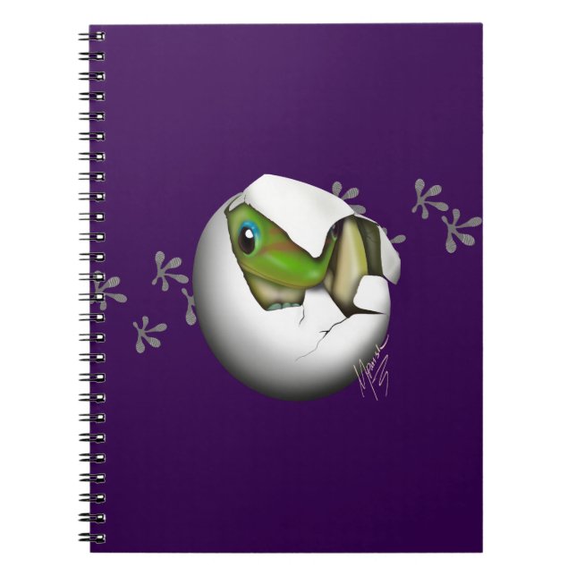 Caderno Espiral Lagartixa bebê no ovo  (Frente)