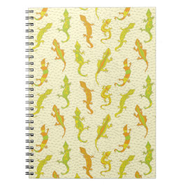 Caderno Espiral Lagartixas escalando rochas em amarelo - padrão co