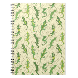 Caderno Espiral Lagartixas escalando rochas em amarelo - padrão co