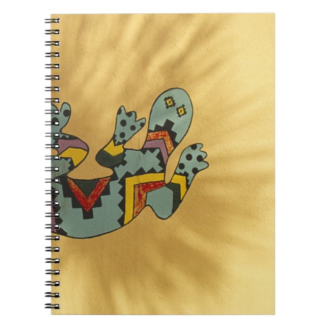 Caderno Espiral Lagarto de lagartixa pintado na parede, Tucson, Ar (Frente)