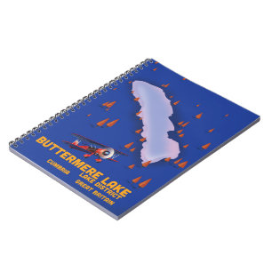 Caderno Espiral Lago Buttermere, poster de viagens do distrito do 