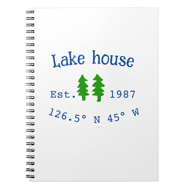 Caderno Espiral Lago House ets. Data ano em que as coordenadas per (Frente)