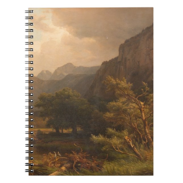 Caderno Espiral Lago Mountain com Herons - Heinrich Funk (Frente)