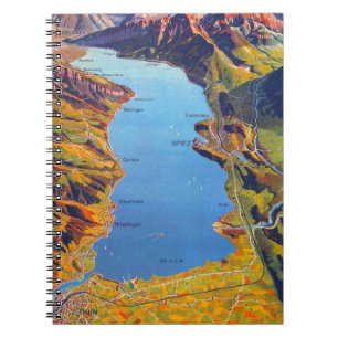 Caderno Espiral Lago Vintage de Thun Suiça