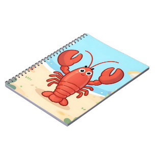 Caderno Espiral Lagraosta fofa na praia
