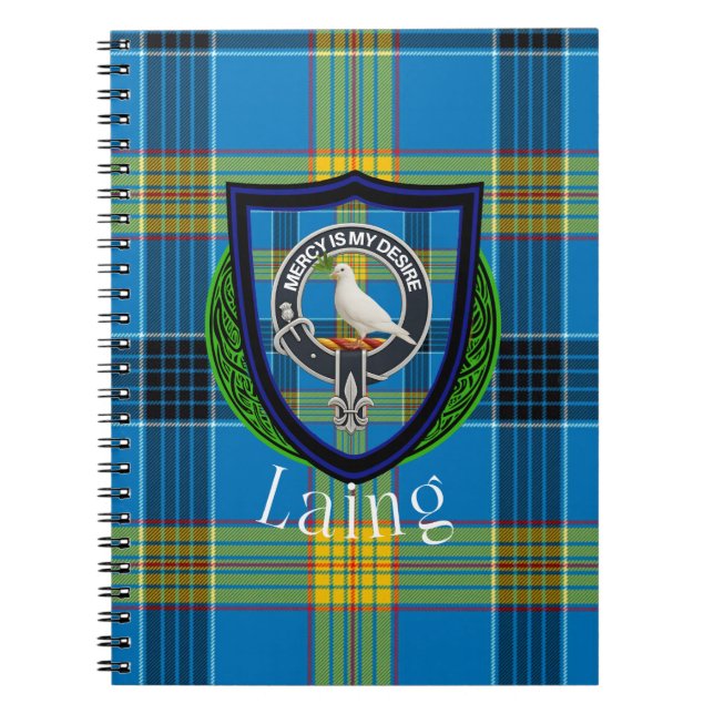 Caderno Espiral Laing Scottish Clan Tartan & Crest (Frente)