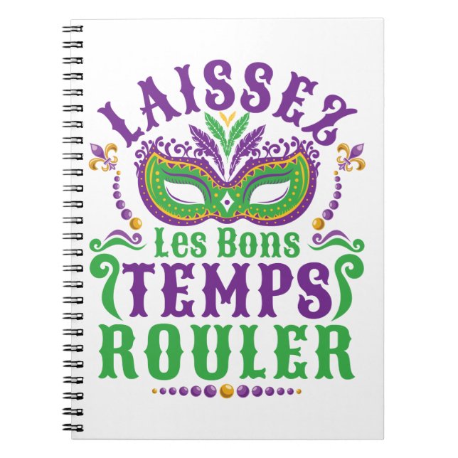 Caderno Espiral Laissez Les Bons Temps Rouler Mardi Gras (Frente)