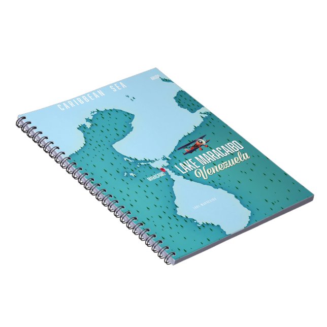 Caderno Espiral Lake Maracaibo, Venezuela map navigation. (Lado Direito)