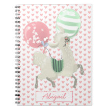 Lama de dança bonita w. Balões - Notebook infantil