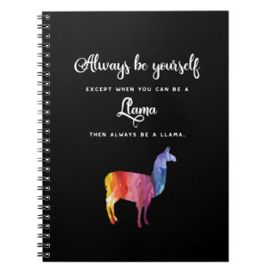 Caderno Espiral Lama. Seja sempre você mesmo a menos que… aguar