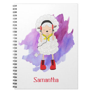 Caderno Espiral Lamb Hipster Girly Monogrammed