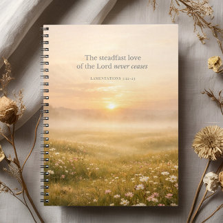 Caderno Espiral Lamentações 3:22 Versículo Bíblico Fé Cristã