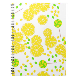 Caderno Espiral Lâminas de limão brilhantes sem ferrão doce