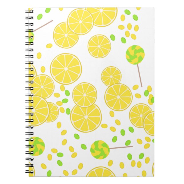 Caderno Espiral Lâminas de limão brilhantes sem ferrão doce (Frente)