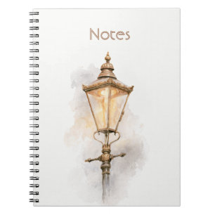 Caderno Espiral Lâmpada de Rua Bege Marrom Creme