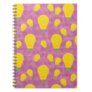 Caderno Espiral Lâmpada Padrão Lâmpada Lâmpada Lâmpada Eas de Dese
