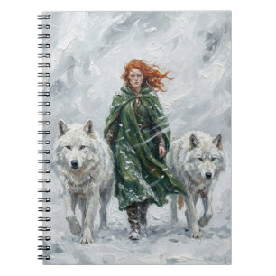 Caderno Espiral Lâmpada Pombo da Paz Radiante Imbolc Snowdrops Art