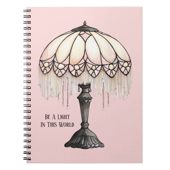Caderno Espiral Lâmpada Rosa seja uma Luz (Frente)
