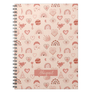 Caderno Espiral Lâmpada   Terracotta Boho Nome do Padrão Previsto