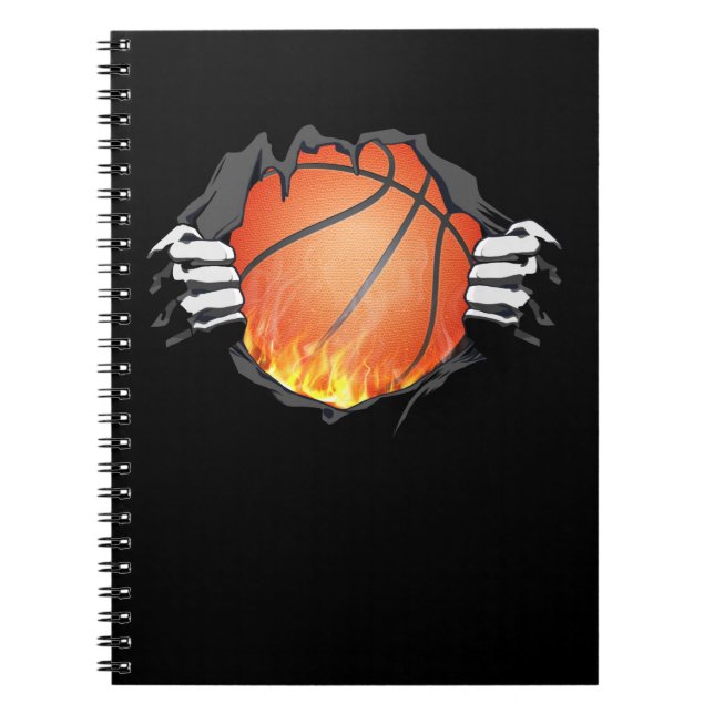 Caderno Espiral Lâmpadas Desportivas De Basquete Que Queimam Energ (Frente)