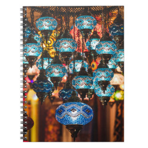 Caderno Espiral Lâmpadas turcas: arte mosaica de vidro